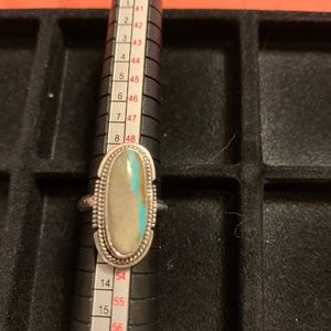Native American Boulder Turquoise Sterling Ring Size 5 3/4